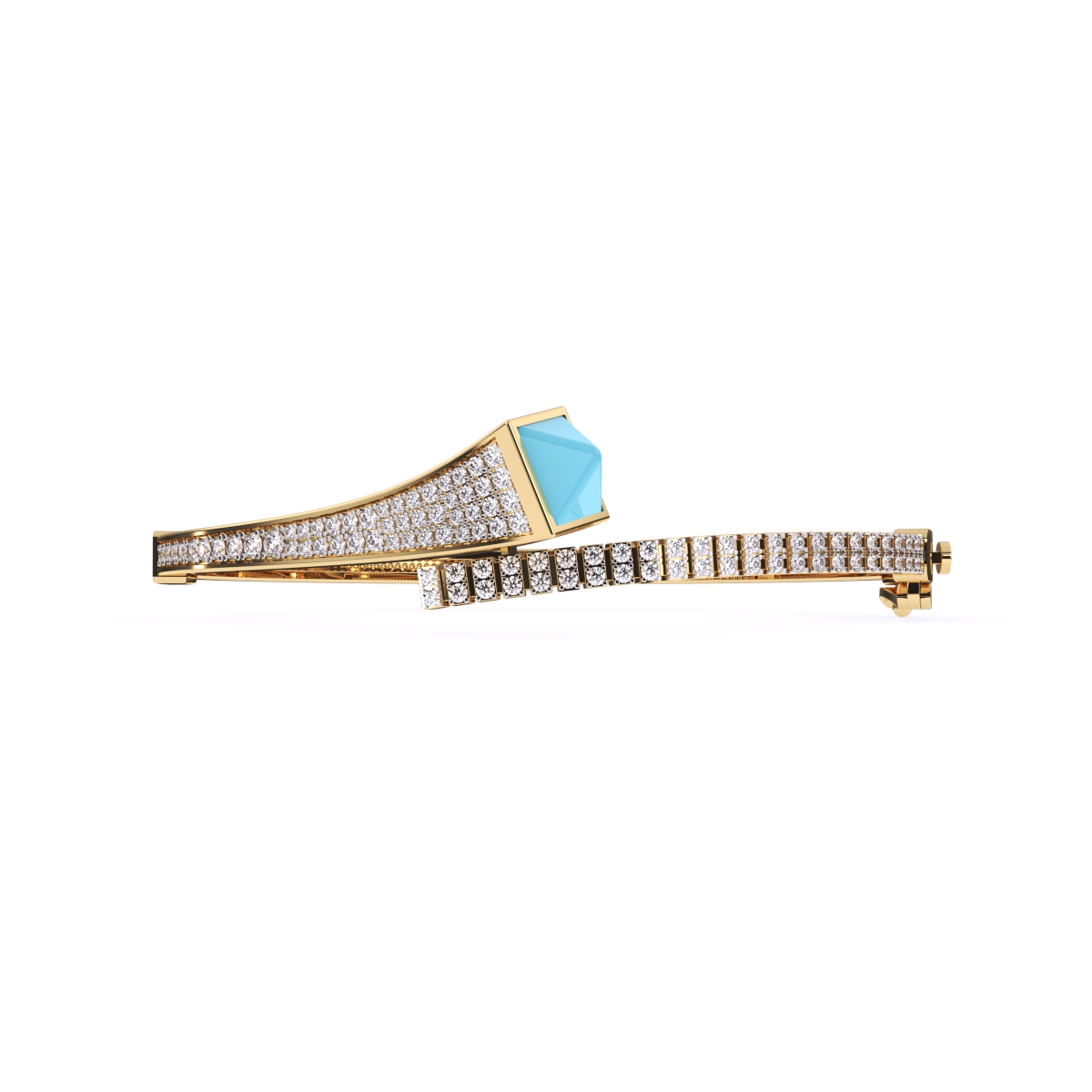 Attractive Pave Diamond Bypass Style Bracelet